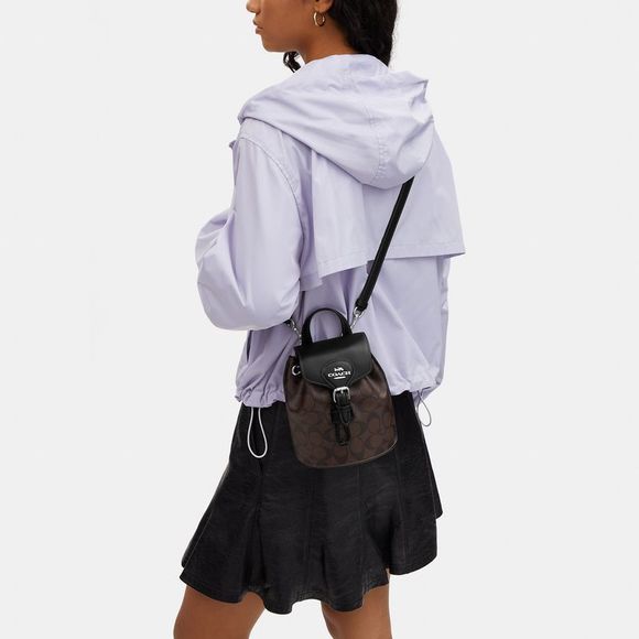 NWT Coach Outlet Amelia Convertible Backpack In Signature Canvas - Picture 5 of 6